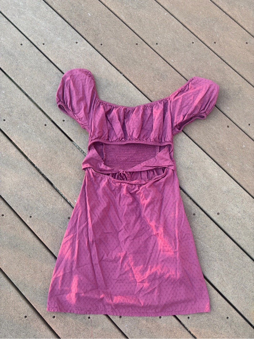 Wild Fable Women’s Pink Puff-Sleeve Cutout Mini Dress